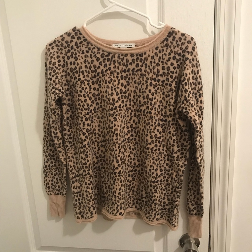 Autumn Cashmere 100% Cashmere Leopard Sweater